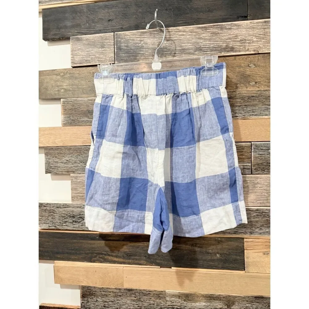 Lou & Grey NWT linen shorts pockets elastic waist size XS